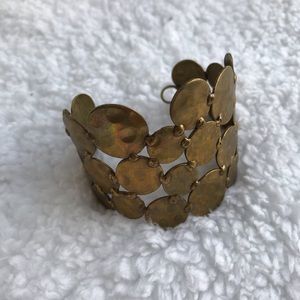 3/$18 Hammered brass disks cuff bracelet